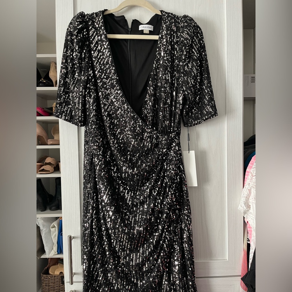 Calvin Klein Black Sequin Dress
